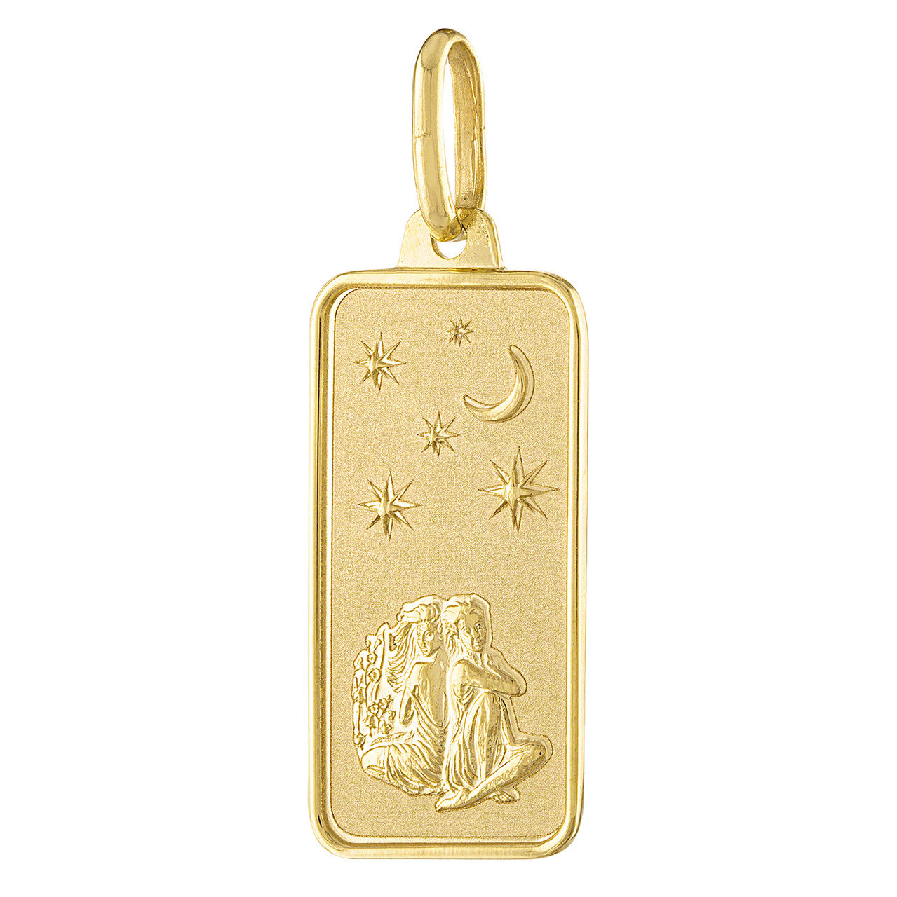 Gemini Zodiac Tag 14K Gold Charm